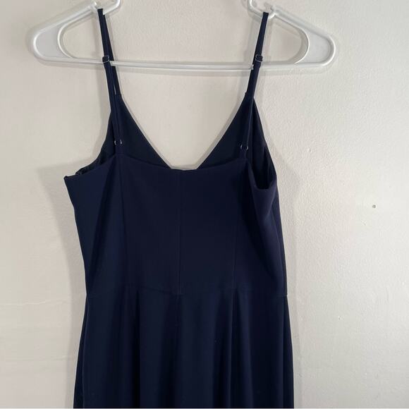 Gianni Bini Navy Blue Ruffle Hem Wide Leg Jumpsuit 0 - Picture 10 of 12